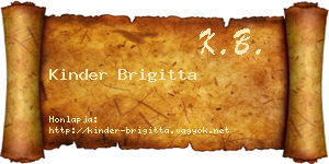 Kinder Brigitta névjegykártya